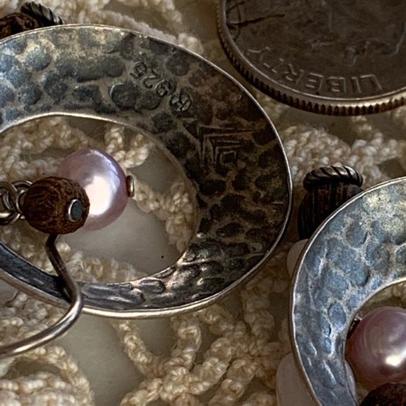 Rare SILPADA Dangle pink quartz Sterling silver earrings - Picture 5 of 5